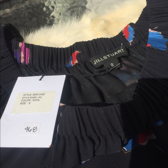 NWT Jill Stuart $468 off shoulder chiffon dress - Picture 3 of 7